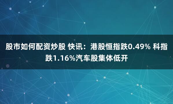 股市如何配资炒股 快讯：港股恒指跌0.49% 科指跌1.16%汽车股集体低开