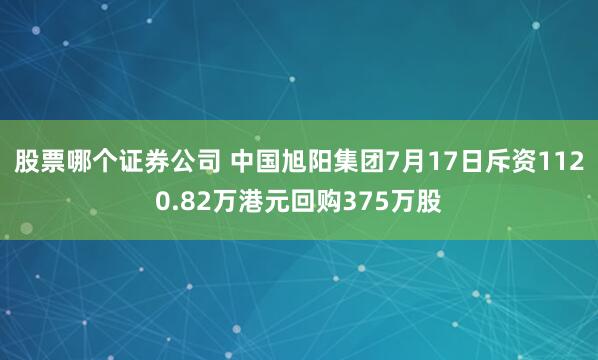 股票哪个证券公司 中国旭阳集团7月17日斥资1120.82万港元回购375万股